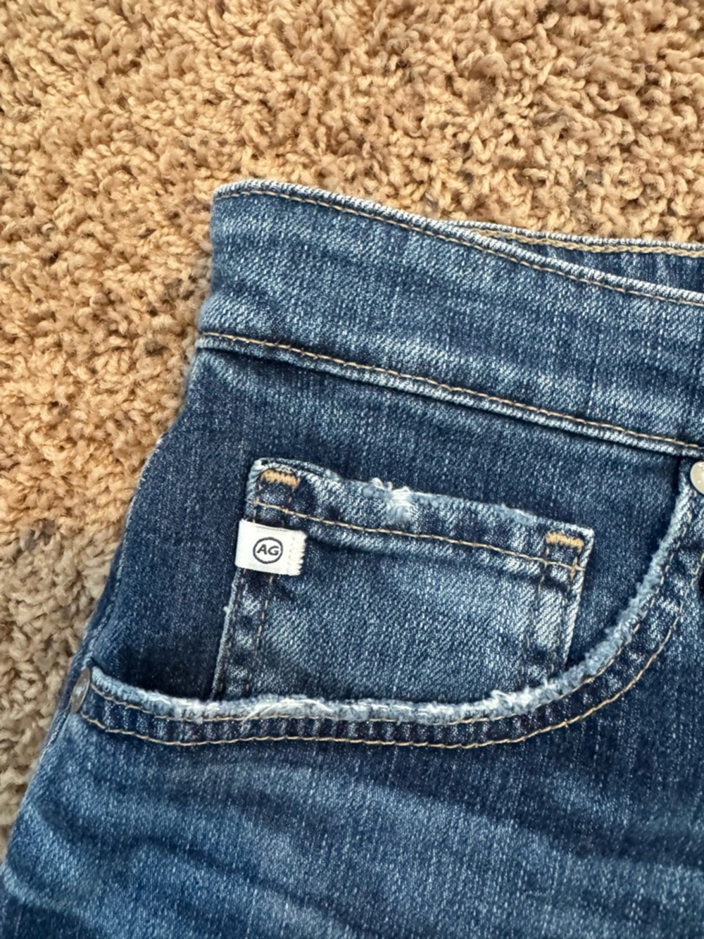 Ag Adriano Goldschmied Hailey Cut Off Ex Boyfriend Short Frayed Hem Size 31 - Picture 5 of 8